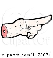 Cartoon Of A Severed Hand Pointing Royalty Free Vector Illustration