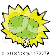 Clipart Of A Green Brain With A Burst