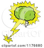 Poster, Art Print Of Green Brain With A Burst