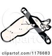 Cartoon Of A Severed Hand Holding A Pen Royalty Free Vector Illustration