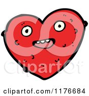 Cartoon Of A Surprised Red Heart Royalty Free Vector Illustration
