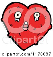 Cartoon Of A Crying Red Heart Royalty Free Vector Illustration