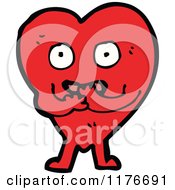 Cartoon Of A Shy Red Heart Royalty Free Vector Illustration
