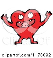 Cartoon Of A Happy Red Heart Royalty Free Vector Illustration