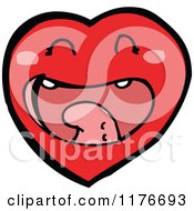 Cartoon Of A Yawning Red Heart Royalty Free Vector Illustration