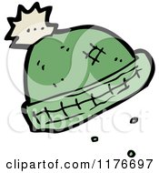 Cartoon Of A Green Wool Cap Royalty Free Vector Illustration