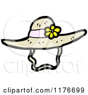 Cartoon Of A Womens Bonnet With A Flower Royalty Free Vector Illustration by lineartestpilot