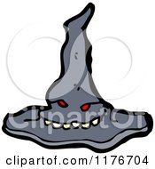 Cartoon Of An Angry Witches Hat Royalty Free Vector Illustration by lineartestpilot