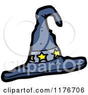 Cartoon Of A Witches Hat With Stars Royalty Free Vector Illustration by lineartestpilot