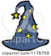 Cartoon Of A Witches Hat With Stars Royalty Free Vector Illustration