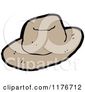 Cartoon Of A Mens Fedora Royalty Free Vector Illustration by lineartestpilot