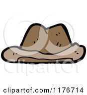 Cartoon Of A Mens Fedora Royalty Free Vector Illustration by lineartestpilot