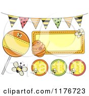 Honey Bee Banners And Party Design Elements