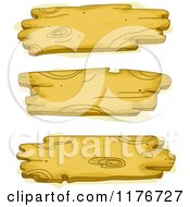 Cartoon Of Three Wood Signs Royalty Free Vector Clipart