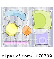 Cartoon Of Colorful Seamed Frames Over Stripes Royalty Free Vector Clipart