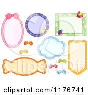 Poster, Art Print Of Colorful Frames With Bows Stars And Bugs
