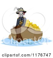 Poster, Art Print Of Pirate Skeleton Transporting Gold In A Boat