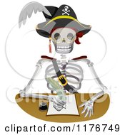 Poster, Art Print Of Pirate Skeleton Writing A Letter