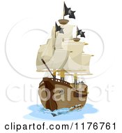 Cartoon Of A Pirate Ship Royalty Free Vector Clipart