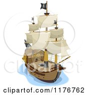 Cartoon Of A View On A Pirate Ship Royalty Free Vector Clipart