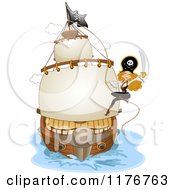 Poster, Art Print Of Female Pirate Swinging On A Rope Of A Ship With A Sword