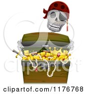 Poster, Art Print Of Pirate Skeleton Holding A Treasure Chest