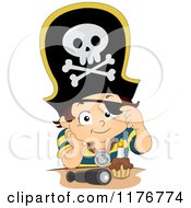 Poster, Art Print Of Pirate Birthday Boy With A Cupcake