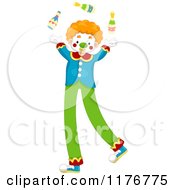 Poster, Art Print Of Juggling Circus Clown On Stilts