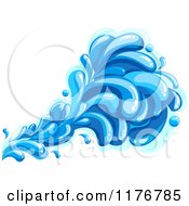 Cartoon Of A Blue Splash Or Wave Royalty Free Vector Clipart