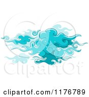 Poster, Art Print Of Swirly Blue Clouds With Star Sparkles