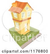 Poster, Art Print Of Yellow Two Story House And Yard