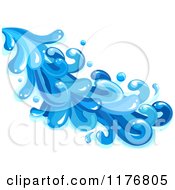 Cartoon Of A Blue Splash Or Wave 2 Royalty Free Vector Clipart