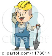 Poster, Art Print Of Happy Construction Worker With A Shovel
