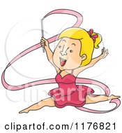 Poster, Art Print Of Blond Ribbon Dancer Gymnast Woman