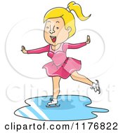 Cartoon Of A Blond Figure Skater Royalty Free Vector Clipart