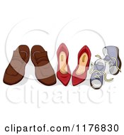 Poster, Art Print Of Family Shoes Side By Side