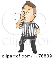 Referee Blowing A Whistle