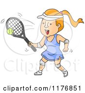 Poster, Art Print Of Happy Woman Playing Tennis