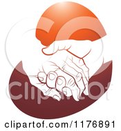 Poster, Art Print Of Young Hand Holding A Senior Hand On A Red Heart