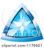 Poster, Art Print Of Blue Triangular Diamond