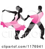 Poster, Art Print Of Ballroom Dancer Couple In Pink Outfits