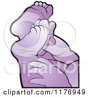 Clipart Of Purple Baby Feet And Hands Royalty Free Vector Illustration by Lal Perera