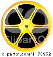 Clipart Of A Yellow And Orange Film Reel Royalty Free Vector Illustration by Lal Perera