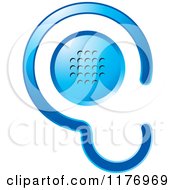 Poster, Art Print Of Blue Ear Design With A Speaker