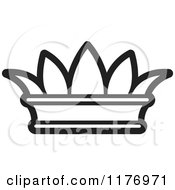 Clipart Of A Black And White Crown Royalty Free Vector Illustration