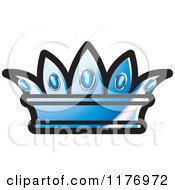 Clipart Of A Blue Crown With Sapphires Royalty Free Vector Illustration