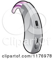 Clipart Of A Hearing Aid Ear Device Outlined In Black Royalty Free Vector Illustration