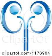 Clipart Of A Shiny Blue Kidney Design Royalty Free Vector Illustration