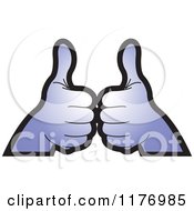 Clipart Of Purple Thumb Up Hands Royalty Free Vector Illustration by Lal Perera