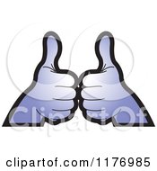 Poster, Art Print Of Purple Thumb Up Hands